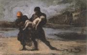 Honore Daumier the rescue Sweden oil painting artist